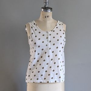 Vintage 1980s Polka Dot Tank Top Size Medium